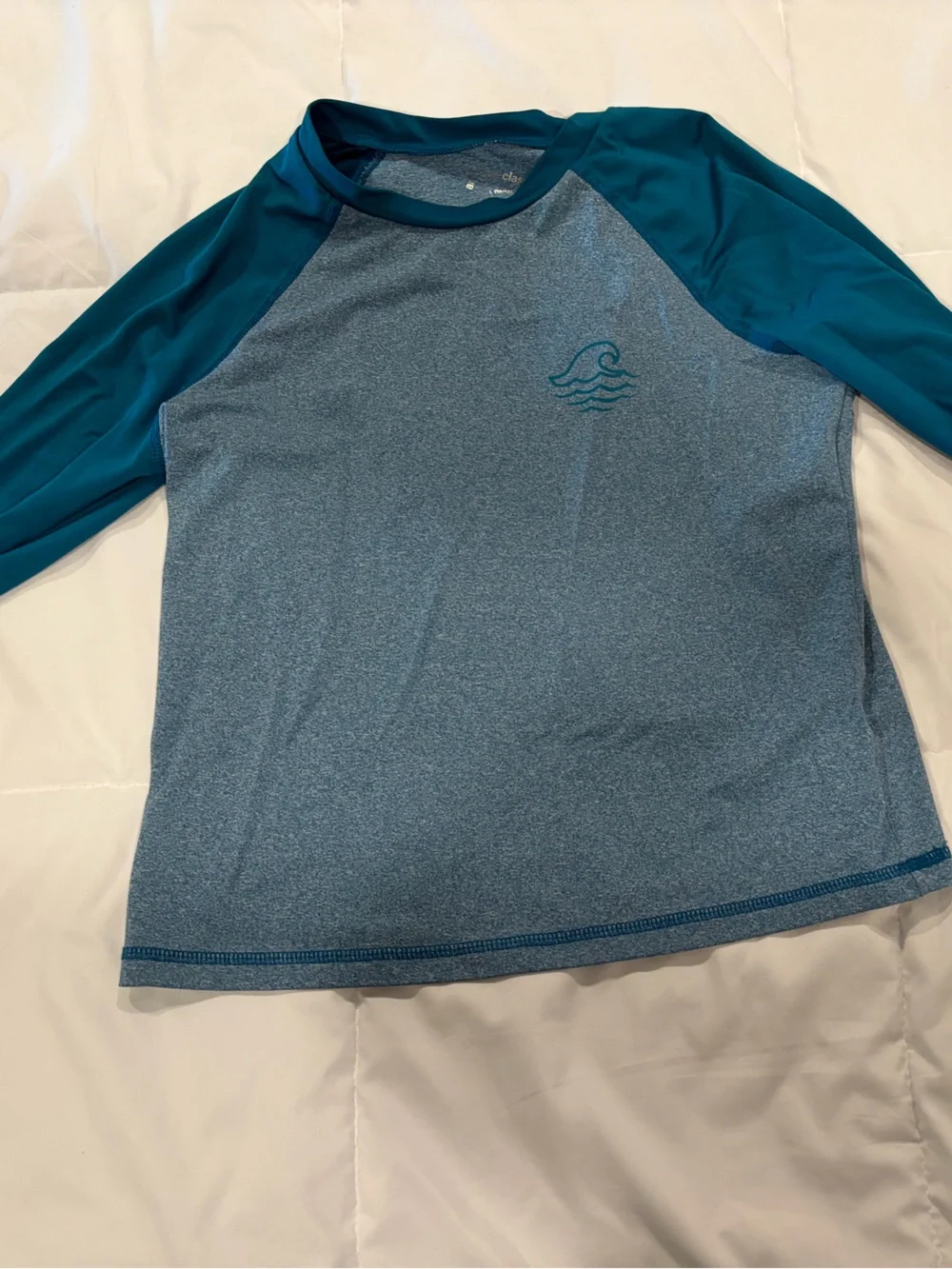 art class Teal and Teal-Blue Raglan Crewneck Sweater